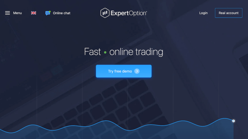 Conta demo da Expert Option