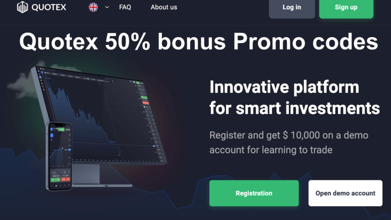 Coduri promoționale Quotex – bonus de 50%.